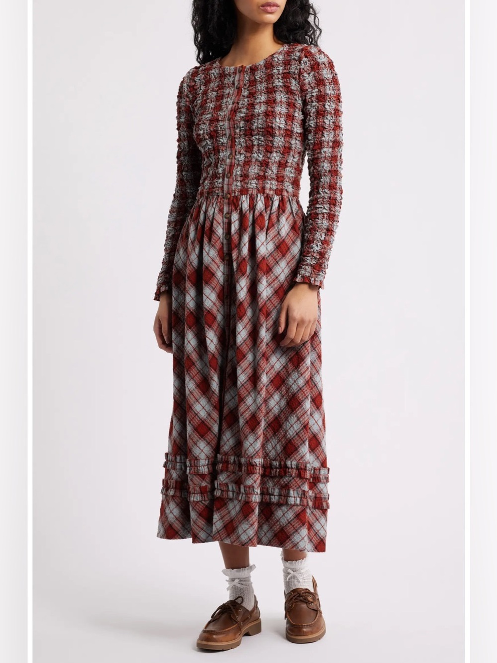 Posey Cardi Long Sleeve Organic Cotton Midi Dress US Size 14 / UK Size 18 NWT